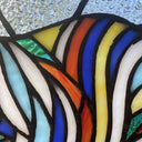 River of Goods 12-Inch Rainbow Zebra Stained Glass Window Panel