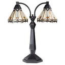 21'' H Bryant Prairie Style Stained Glass Table Lamp with Black Block Base