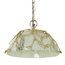 13" 1-Light Gold Metal and Silver Glass Pendant