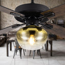 52"W Iza Black 4-Blade LED Ceiling Fan