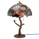 24.5"H Stained Glass Marvel Maple Table Lamp with Tree Trunk Base