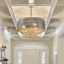 24"W Brielle Polished Nickel and Crystal 3-Light Chandelier