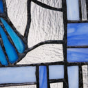 11"H John the Blue Jay Stained Glass Window Panel