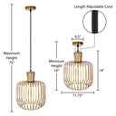 11.75"W Riley Caged Globe Shade Pendant Light