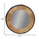30.5" Dashley Round Wood and Glass Wall Mirror