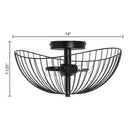 7.125" H Brigitte Black Painted Metal Bowl Shade Ceiling Light
