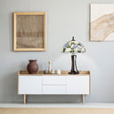 Tula 24.75" H Tiffany-style Blue Bowl Shade Stained Glass Table Lamp