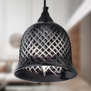7" W Drake Black Hand Blown Glass Bell Shade Pendant Light