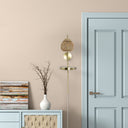32.75”H Candlestick Wall Sconce with Tan Rattan Shade
