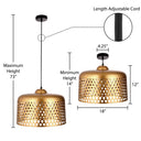 Veda 18"W Antique Brass Cutout Dome Pendant Light