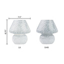8.75" H Celeste Green/Blue/White Glass Mushroom Accent Lamp
