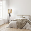 60" H Theo Gold Punched Metal Tripod Floor Lamp