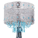21.75"H Jeweled Metal Shade with Mosaic Base Table Lamp
