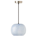9.8" W Betty Glam Handblown Blue & White Globe Shade Pendant