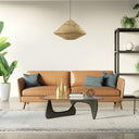 22" W 1-Light Minka Metal and Jute Pendant Light