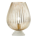 12.25" H Clear & Gold Urn-Shaped Glass Accent Lamp with Marble Base