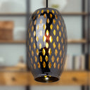 6" W Austin Glam Black and Amber Glass Globe Shade Pendant Light