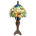 12"H Stained Glass Sunflower Blossoms Accent Table Lamp
