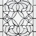 20" H Clear Floral Beveled Glass Window Panel