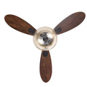 42" W Braxton LED Indoor Clear and Gold Glass Ceiling Fan with Barnwood/Black Blades, Remote Control