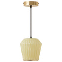 6.75" W Ken Glam Light Yellow and Gold Geometric Shaped Glass Shade Pendant
