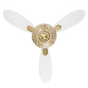 42" W LED Indoor Gold and White Mosaic Glass Ceiling Fan with Remote Control