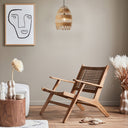 12.75" W 1-Light Kasey Rattan and Metal Pendant