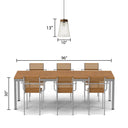10" W 1-Light Judy White Metal and Brown Wood Pendant