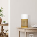 11"H Xander Gold Round Shade Hurricane Lamp