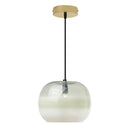 9.8" W Danielle Glam Green/White Ombre Glass Globe Shade Pendant Light