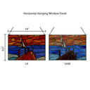 14" L Sailboat Stained Glass Window Panel