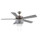 52"W LED Roxsie 5-Blade Crystal LED Chandelier Ceiling Fan