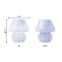 8.75" H Celeste Blue/White Mushroom Accent Lamp