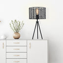 Roisin River of Goods Black Metal Cage-Shade 18.5-Inch Tripod-Base Accent Lamp