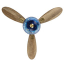 42" W Cecily LED Indoor Blue Swirl Hand-Cut Glass Gold Ceiling Fan with Remote Control