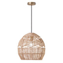 Charlotte River of Goods Metal and Woven Hemp Rope Hanging Pendant Light