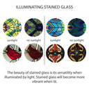 12"H Mary Holiday Poinsettia Stained Glass Window Panel
