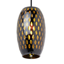 6" W Austin Glam Black and Amber Glass Globe Shade Pendant Light