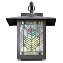 River of Goods Multicolor Stained Glass and Black 1-Light Outdoor Lantern Wall Sconce