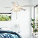52"W Alabaster Mesh 5-Blade LED Ceiling Fan