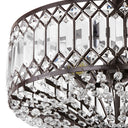 15.25"H Tiered Jeweled Glass and Metal Semi-Flush Mount Lighting Fixture