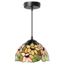 10" W Evelina Yellow Sunflowers Stained Glass Dome Shade Pendant Light