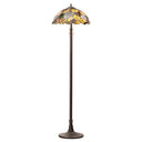 62" H Juliet Multicolored Stained Glass Bowl Shade Candlestick Floor Lamp