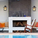 River of Goods Natural Stained Glass and Oil Rubbed Bronze 1-Light Outdoor Lantern Wall Sconce