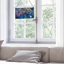 Geometric Abstract Stained Glass Window Panel