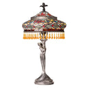 24" H Parisian Antique Silver Bell Shade Novelty Table Lamp