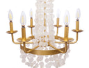 27.5"H Brushed Gold + Capiz Shell Candelabra Plug-in and Hardwire 6-Arm Chandelier