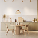 16.25" W 1-Light Josie Wood and Jute Dome Pendant