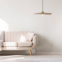 Adalynn 24" Antique Brass Disk-Shaped Wavy Indoor Pendant Lamp
