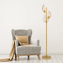 59.25"H Noelle Gold Leaf Shade Floor Lamp